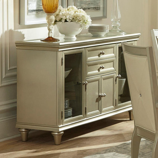 Celandine Server with Glass insert in Silver 1928-40NG - Home Furniture And More (Brentwood, MD)