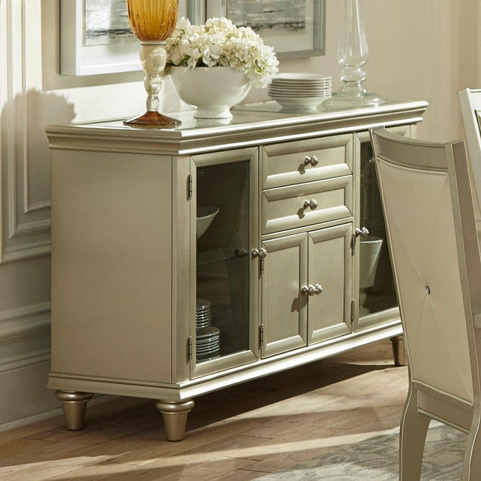 Celandine Server with Glass insert in Silver 1928-40NG - Home Furniture And More (Brentwood, MD)
