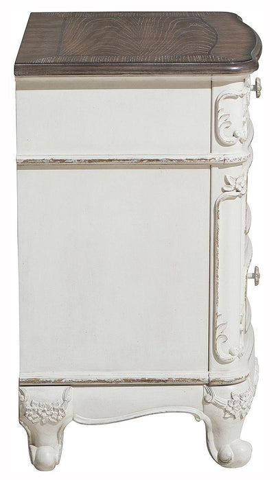 Cinderella Night Stand in Antique White with Grey Rub-Through 1386NW-4 - Home Furniture And More (Brentwood, MD)