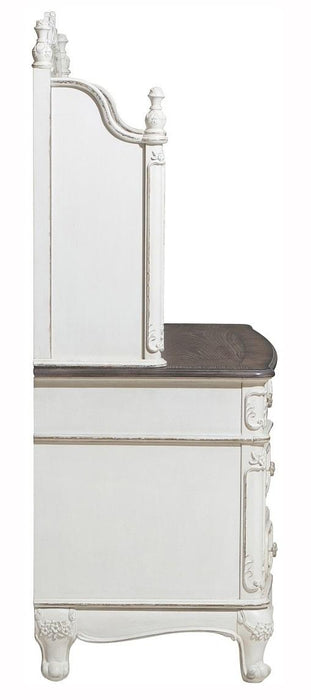 Cinderella Writing Desk in Antique White with Grey Rub-Through 1386NW-11 - Home Furniture And More (Brentwood, MD)