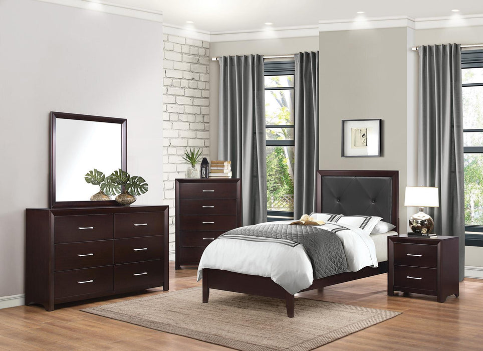 Edina Full Panel Bed in Espresso-Hinted Cherry 2145F-1 - Home Furniture And More (Brentwood, MD)