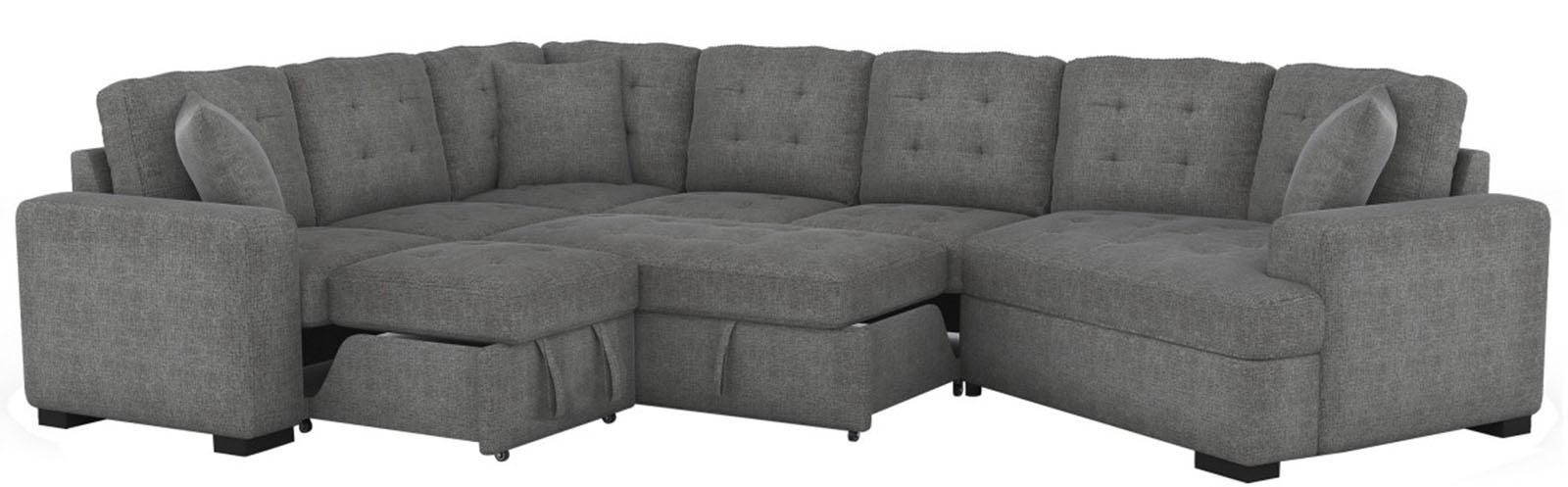 Logansport Right Side Cuddler with 1 Pillow in Gray 9401GRY-RU - Home Furniture And More (Brentwood, MD)