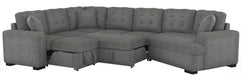 Logansport Left Side 2-Seater with Pull-out Ottoman and 1 Pillow in Gray 9401GRY-2L - Home Furniture And More (Brentwood, MD)