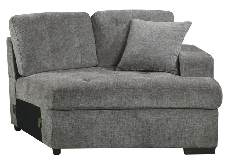 Logansport Right Side Cuddler with 1 Pillow in Gray 9401GRY-RU - Home Furniture And More (Brentwood, MD)