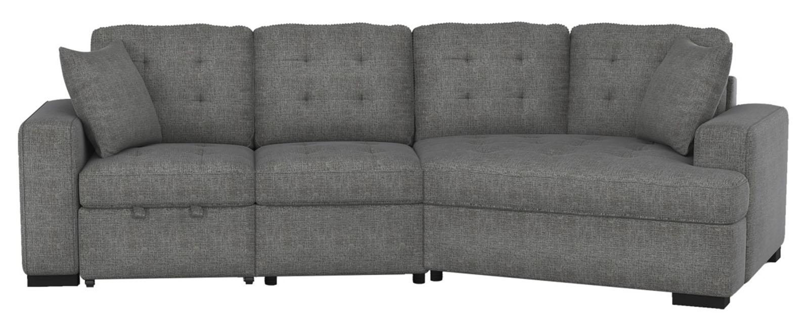 Logansport Right Side Cuddler with 1 Pillow in Gray 9401GRY-RU - Home Furniture And More (Brentwood, MD)
