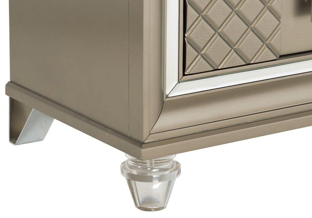 Loudon 2 Drawer Nightstand in Champagne Metallic 1515-4 - Home Furniture And More (Brentwood, MD)