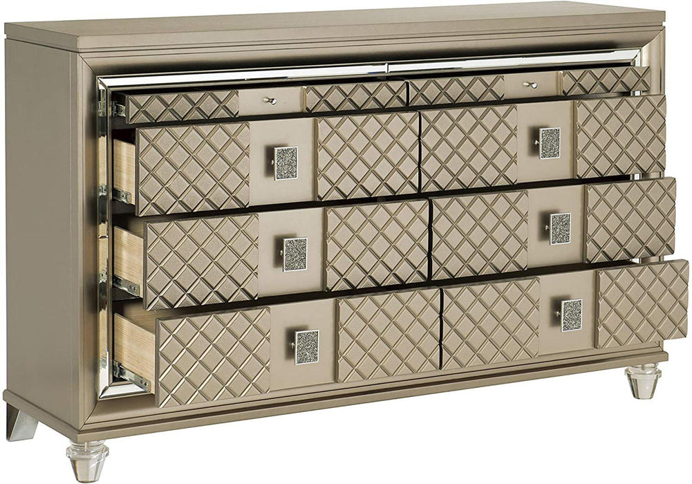 Loudon 8 Drawer Dresser in Champagne Metallic 1515-5 - Home Furniture And More (Brentwood, MD)
