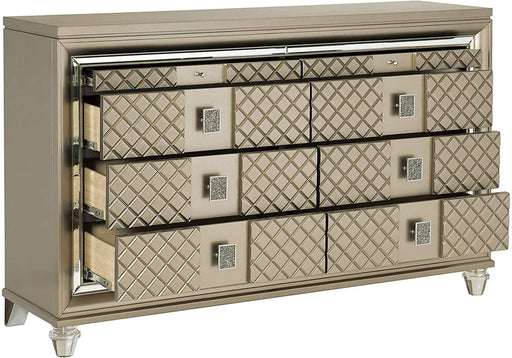 Loudon 8 Drawer Dresser in Champagne Metallic 1515-5 - Home Furniture And More (Brentwood, MD)