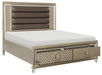 Loudon King Platform with Storage Bed in Champagne Metallic 1515K-1EK* - Home Furniture And More (Brentwood, MD)