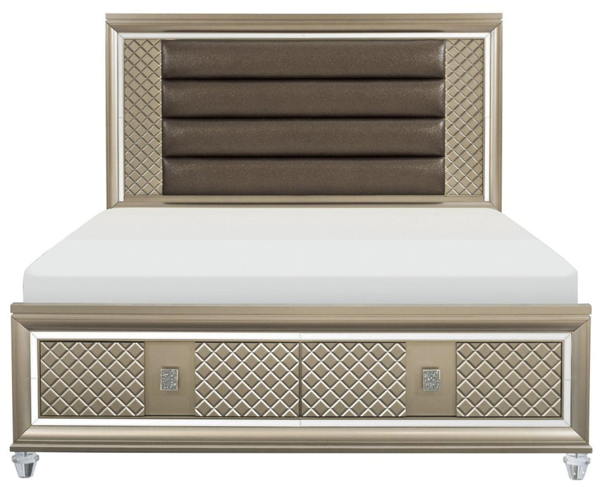 Loudon King Platform with Storage Bed in Champagne Metallic 1515K-1EK* - Home Furniture And More (Brentwood, MD)