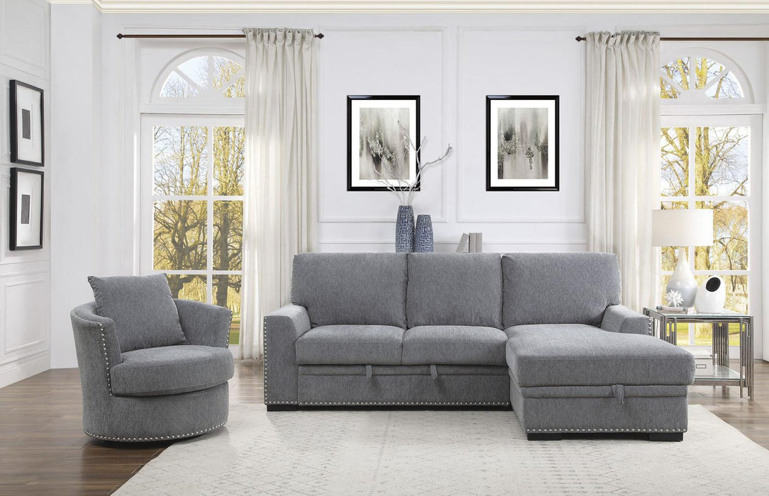 Morelia Swivel Chair in Dark Gray 9468DG-1 - Home Furniture And More (Brentwood, MD)