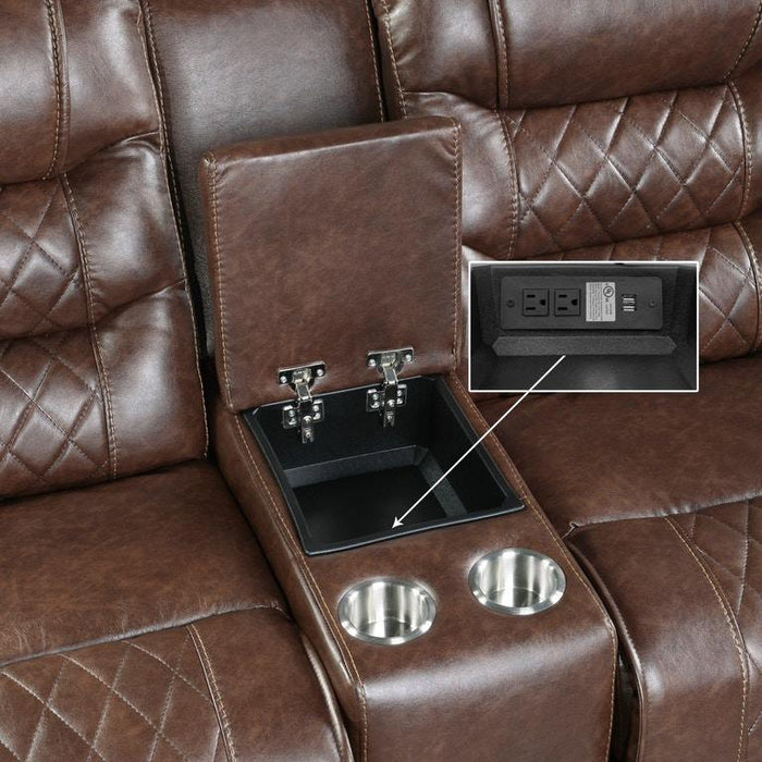 Putnam Power Double Reclining Loveseat in Brown 9405BR-2PW - Home Furniture And More (Brentwood, MD)
