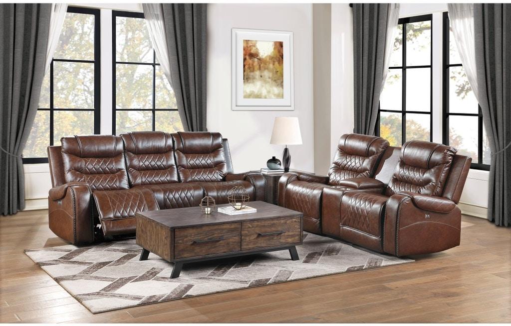 Putnam Power Double Reclining Loveseat in Brown 9405BR-2PW - Home Furniture And More (Brentwood, MD)