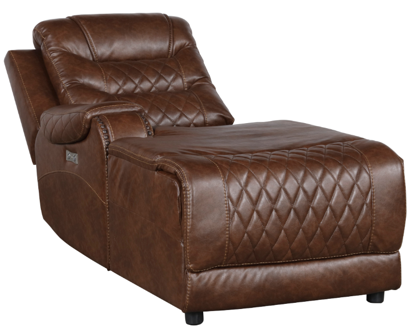 Putnam Power Left Side Reclining Chaise with USB Port in Brown 9405BR-LCPW - Home Furniture And More (Brentwood, MD)