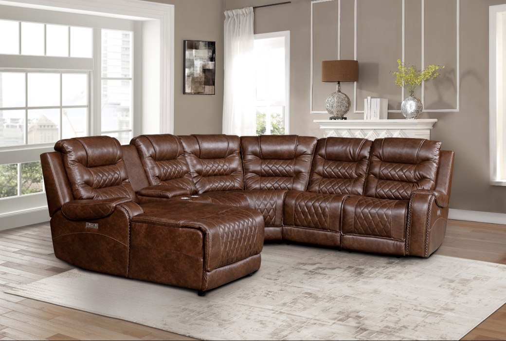 Putnam Power Left Side Reclining Chaise with USB Port in Brown 9405BR-LCPW - Home Furniture And More (Brentwood, MD)