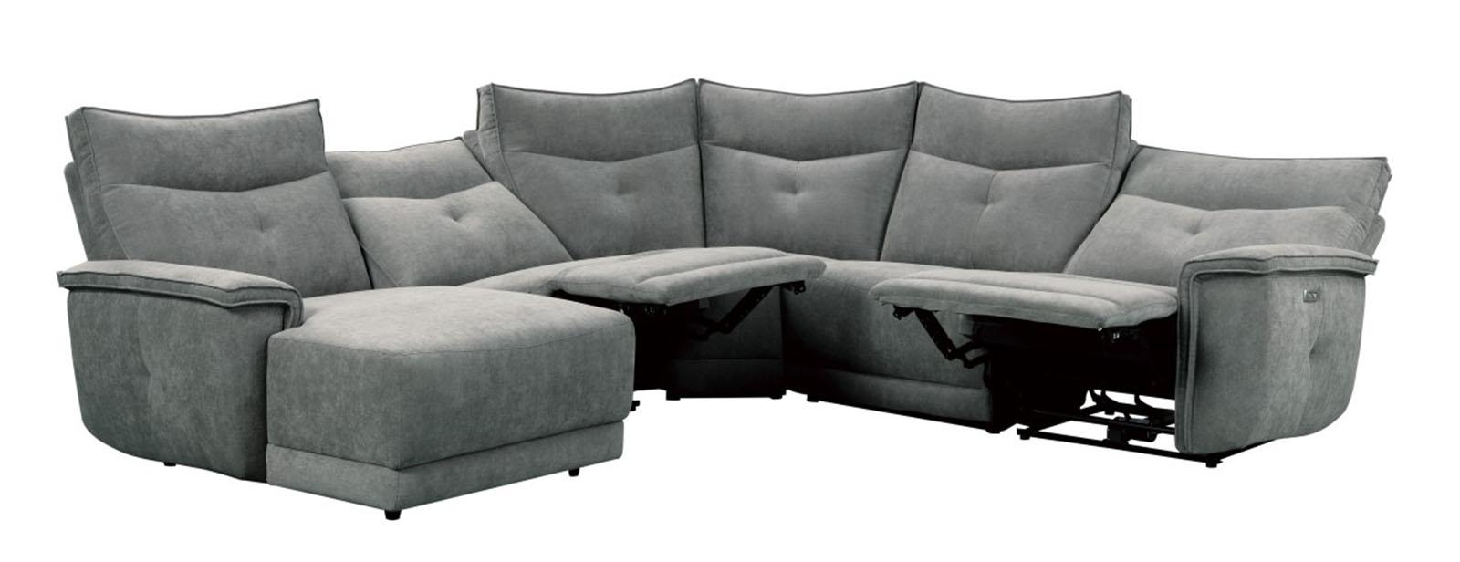 Tesoro Left Side Chaise in Dark Gray 9509DG-5L - Home Furniture And More (Brentwood, MD)
