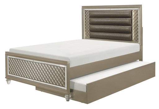 Youth Loudon Twin Platform with Trundle Bed in Champagne Metallic - Home Furniture And More (Brentwood, MD)