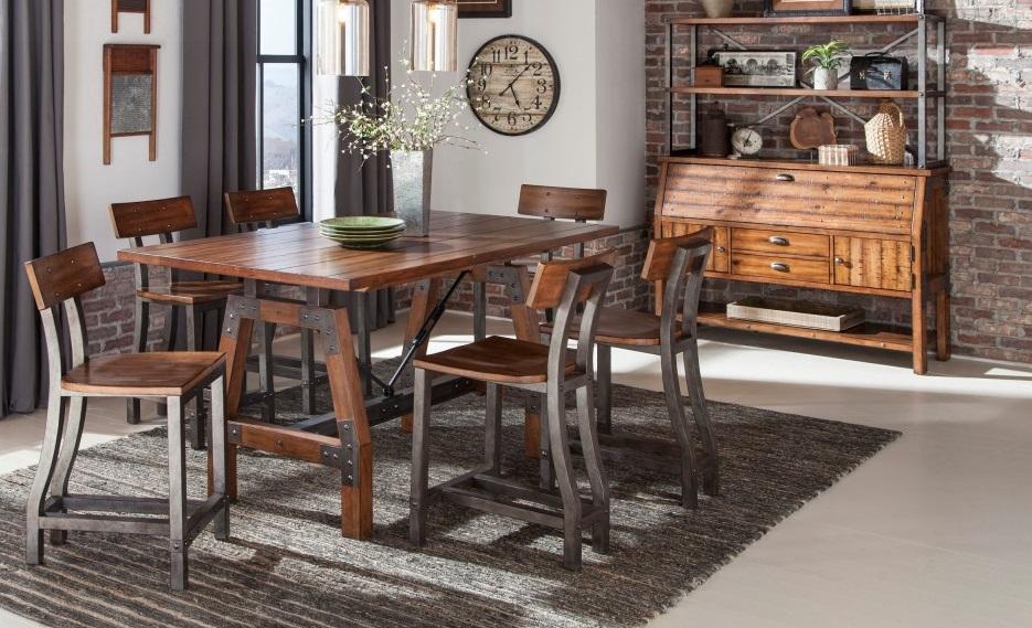 Holverson Counter Height Table in Rustic Brown 1715-36 - Home Furniture And More (Brentwood, MD)