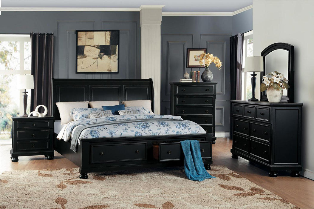 Laurelin Queen Sleigh Platform Storage Bed in Black 1714BK-1 - Home Furniture And More (Brentwood, MD)