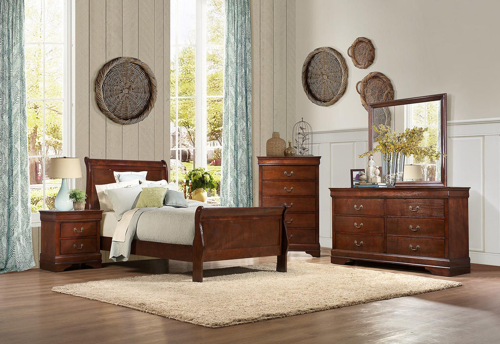 Mayville Full Sleigh Bed in Brown Cherry 2147F-1 - Home Furniture And More (Brentwood, MD)