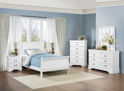 Mayville Twin Sleigh Bed in White 2147TW-1 - Home Furniture And More (Brentwood, MD)