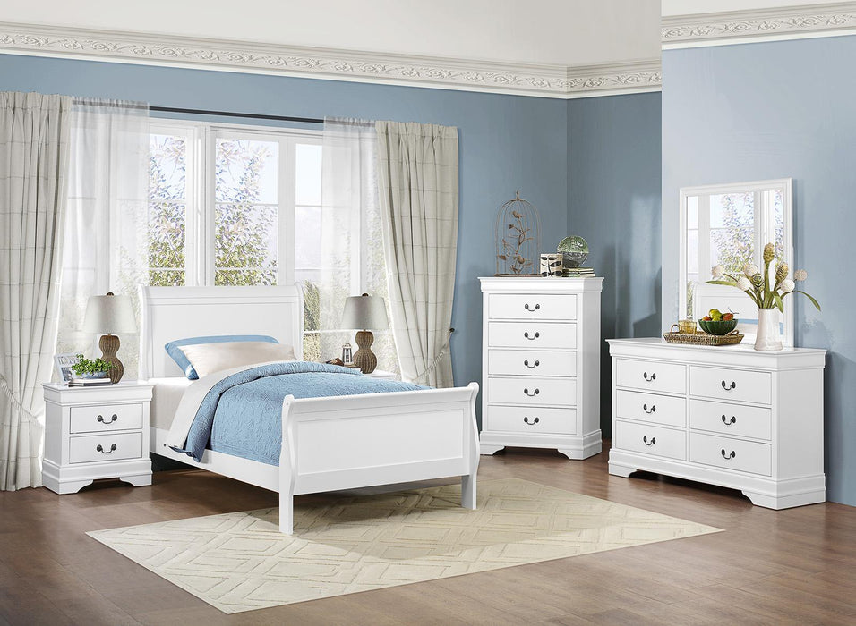 Mayville Full Sleigh Bed in White 2147FW-1 - Home Furniture And More (Brentwood, MD)