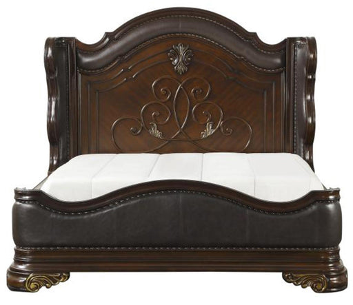 Royal Highlands Queen Upholstered Panel Bed in Rich Cherry 1603-1 - Home Furniture And More (Brentwood, MD)