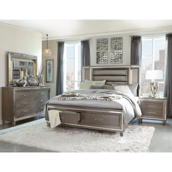 Tamsin Nightstand in Silver Grey Metallic 1616-4 - Home Furniture And More (Brentwood, MD)