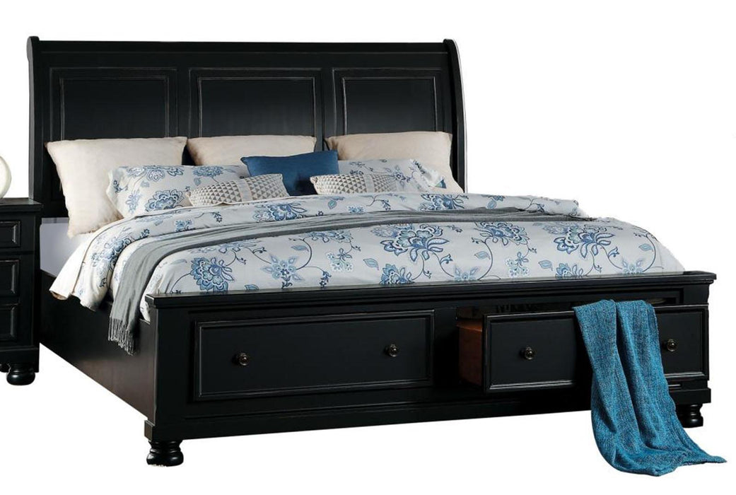 Laurelin Queen Sleigh Platform Storage Bed in Black 1714BK-1 - Home Furniture And More (Brentwood, MD)