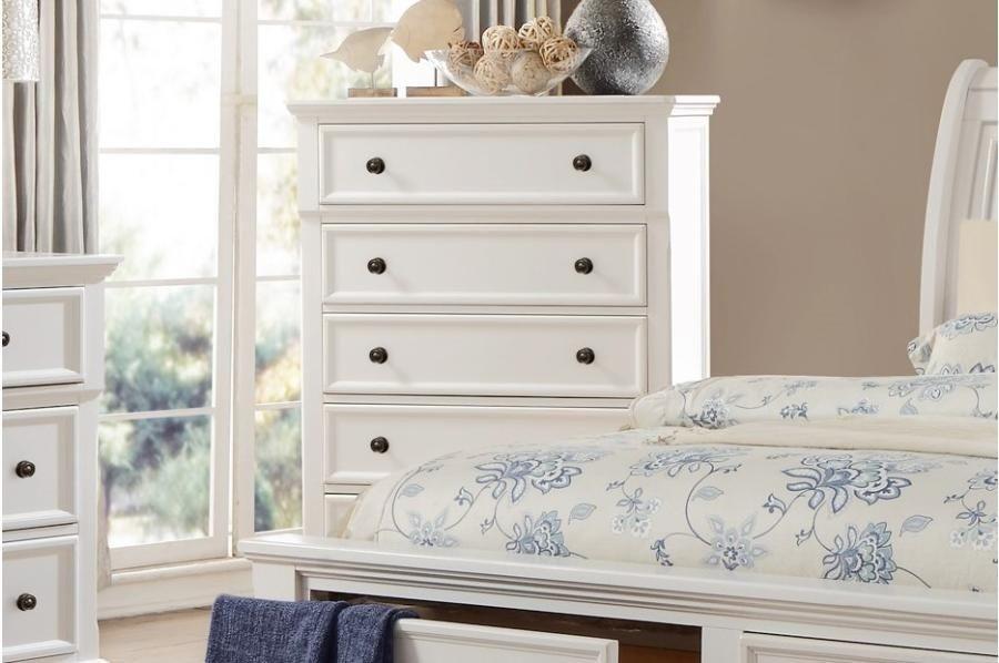 Laurelin 5 Drawer Chest in White 1714W-9 - Home Furniture And More (Brentwood, MD)