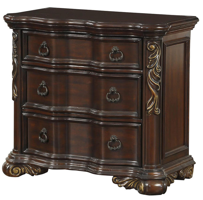 Royal Highlands 3 Drawer Nightstand in Rich Cherry 1603-4 - Home Furniture And More (Brentwood, MD)