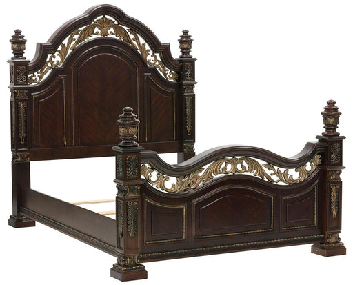Catalonia Queen Poster Bed in Cherry 1824-1 - Home Furniture And More (Brentwood, MD)
