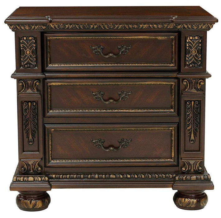 Catalonia 3 Drawer Nightstand in Cherry 1824-4 - Home Furniture And More (Brentwood, MD)