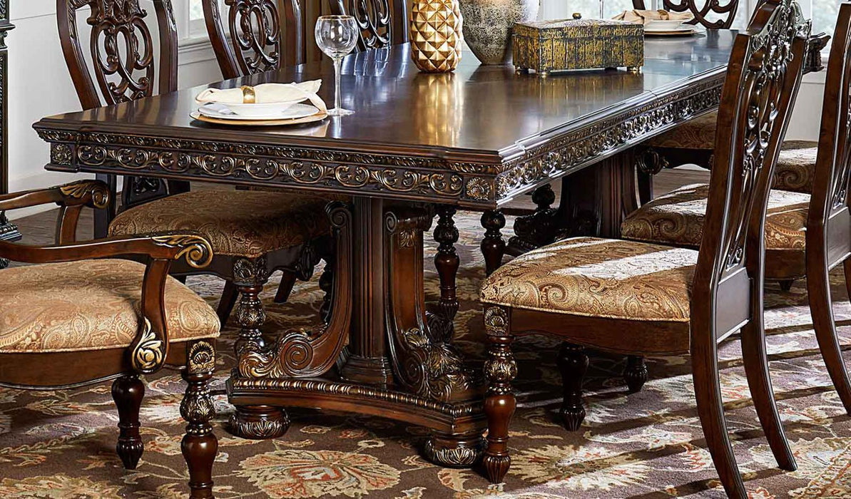 Catalonia Rectangular Pedestal Dining Table in Cherry 1824-112 - Home Furniture And More (Brentwood, MD)