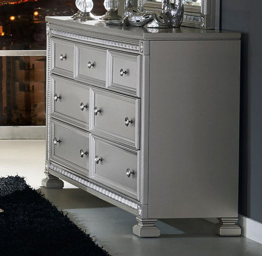 Bevelle 7 Drawer Dresser in Silver 1958-5 - Home Furniture And More (Brentwood, MD)