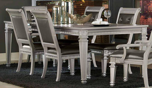 Bevelle Rectangular Dining Table in Silver 1958-96 - Home Furniture And More (Brentwood, MD)