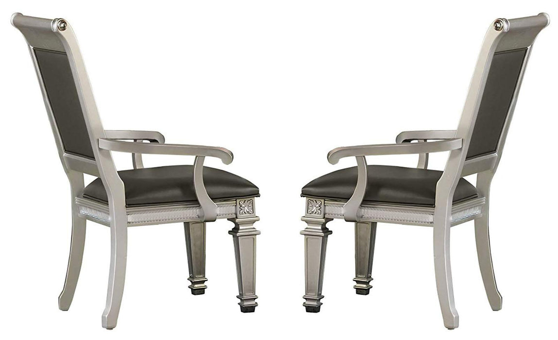 Bevelle Arm Chair in Silver (Set of 2) 1958A - Home Furniture And More (Brentwood, MD)