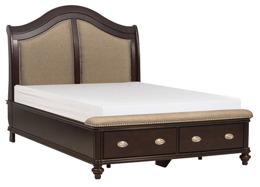 Marston Queen Sleigh Storage Bed in Dark Cherry 2615DC-1 - Home Furniture And More (Brentwood, MD)