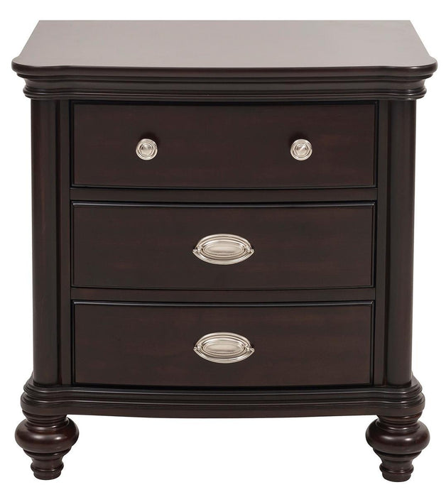 Marston 3 Drawer Nightstand in Dark Cherry 2615DC-4 - Home Furniture And More (Brentwood, MD)