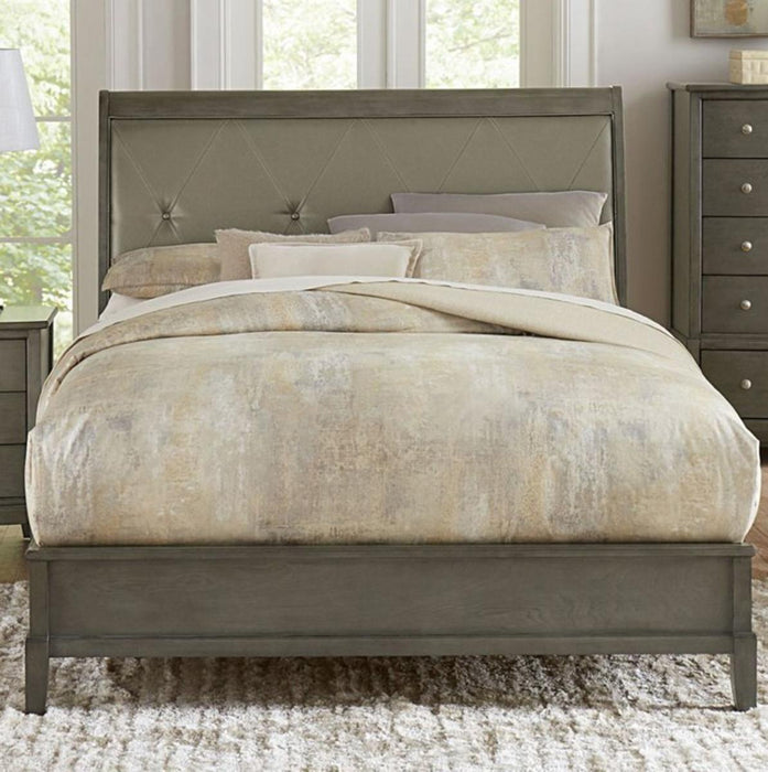 Cotterill Queen Upholstered Sleigh Bed in Gray 1730GY-1 - Home Furniture And More (Brentwood, MD)