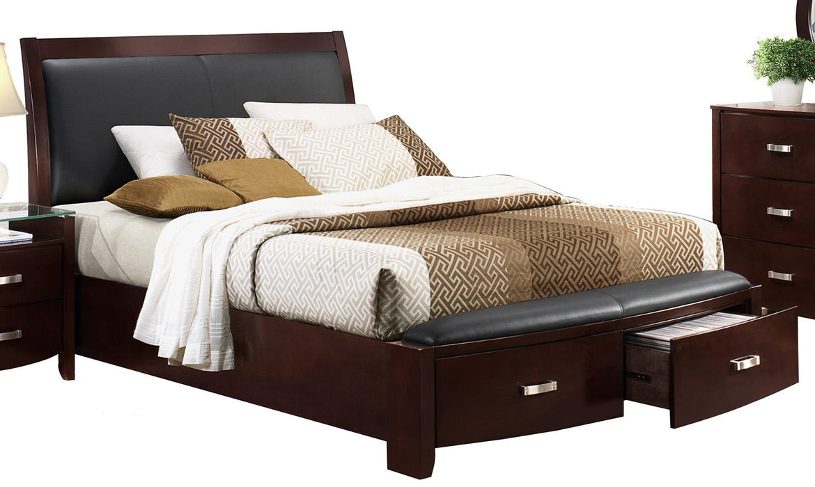 Lyric King Sleigh Storage Bed in Dark Espresso 1737KNC-1EK - Home Furniture And More (Brentwood, MD)