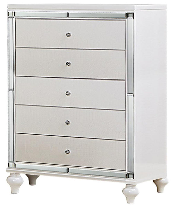 Alonza 5 Drawer Chest in White 1845-9 - Home Furniture And More (Brentwood, MD)