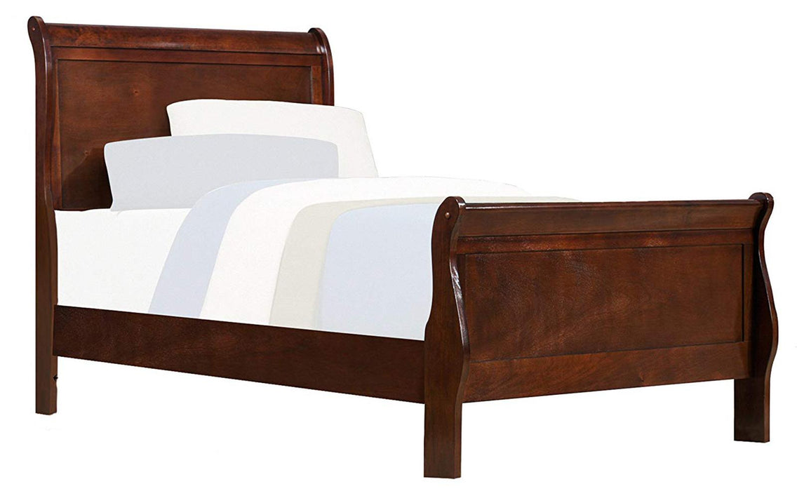 Mayville Twin Sleigh in Brown Cherry 2147T-1 - Home Furniture And More (Brentwood, MD)