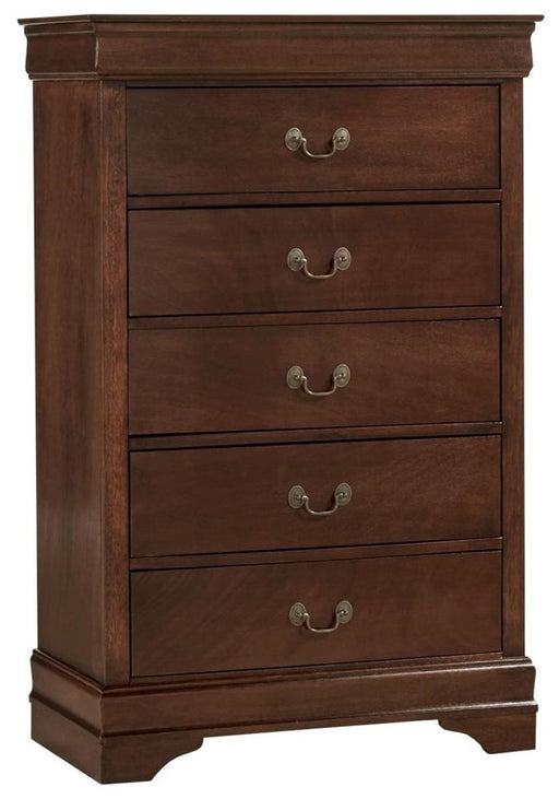 Mayville 5 Drawer Chest in Brown Cherry 2147-9 - Home Furniture And More (Brentwood, MD)