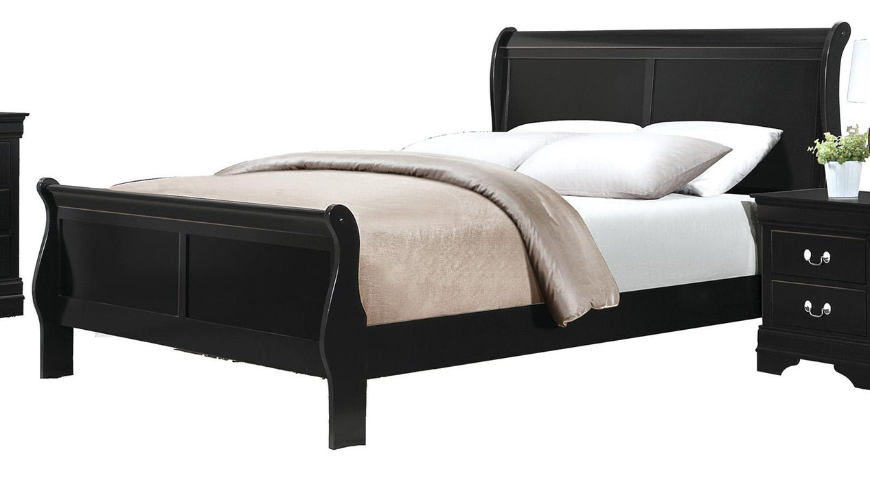 Mayville Queen Sleigh Bed in Black 2147BK-1 - Home Furniture And More (Brentwood, MD)