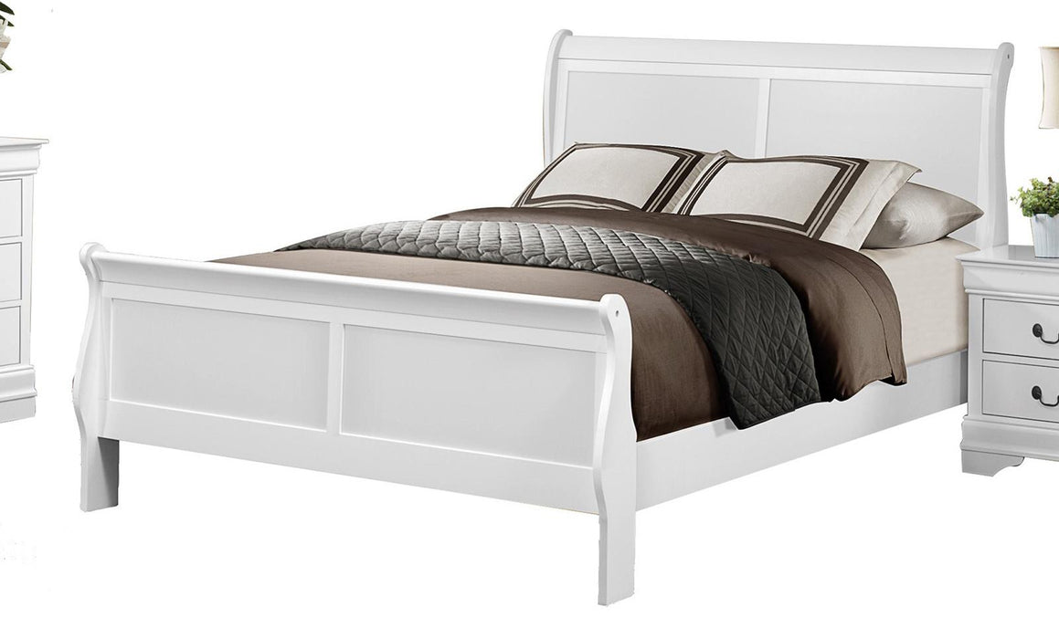 Mayville Queen Sleigh Bed in White 2147W-1 - Home Furniture And More (Brentwood, MD)