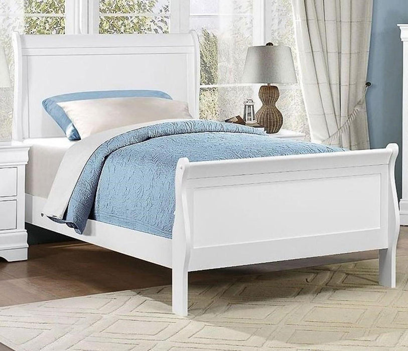 Mayville Twin Sleigh Bed in White 2147TW-1 - Home Furniture And More (Brentwood, MD)
