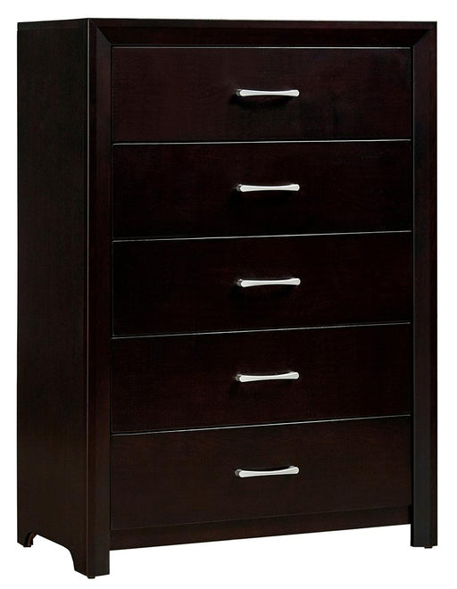 Edina 5 Drawer Chest in Espresso-Hinted Cherry 2145-9 - Home Furniture And More (Brentwood, MD)