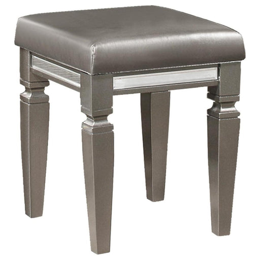 Tamsin Vanity Stool in Silver Grey Metallic 1616-14 - Home Furniture And More (Brentwood, MD)