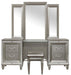 Tamsin 3pcs Vanity Dresser with Mirror in Silver Grey Metallic 1616-15 - Home Furniture And More (Brentwood, MD)